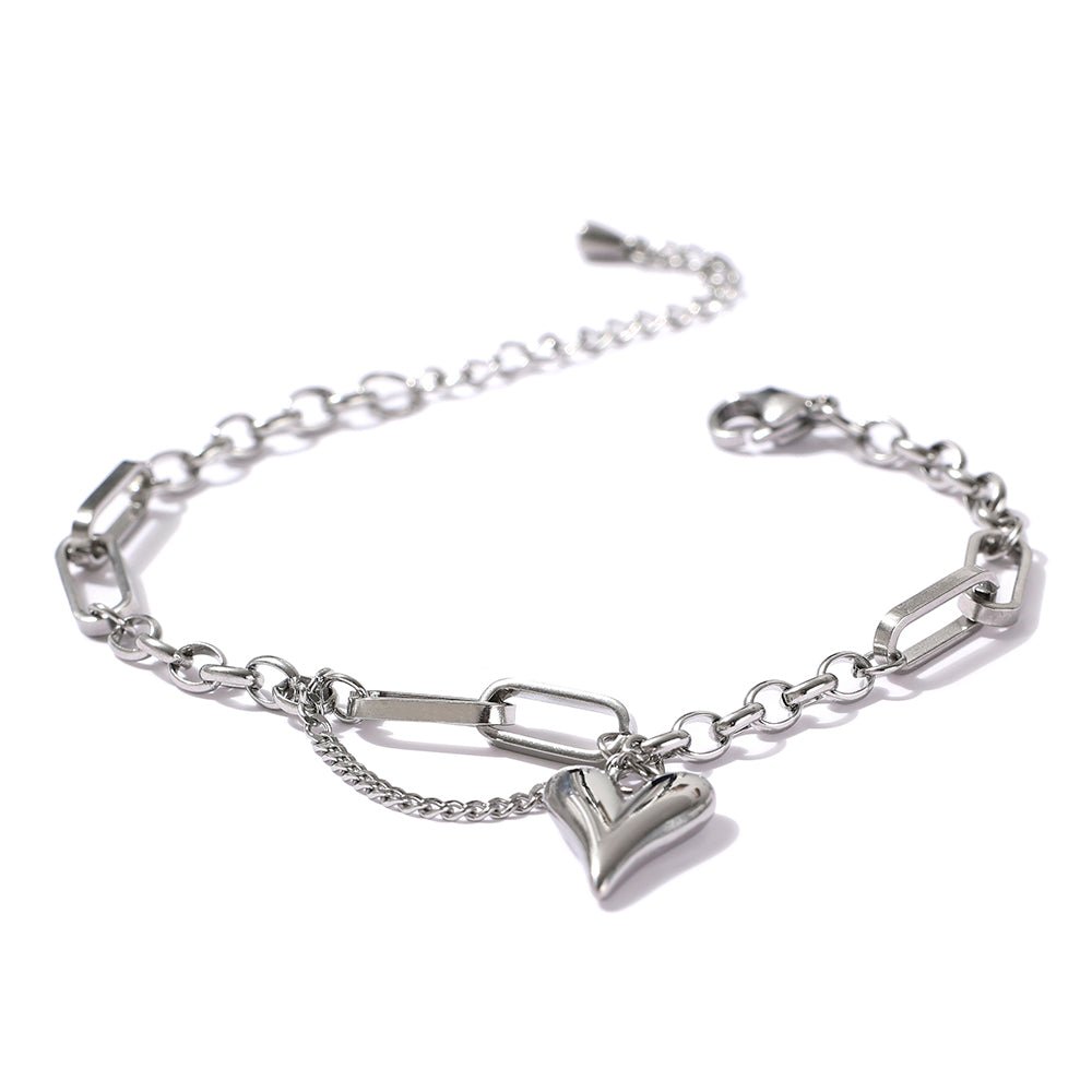 Pulseira Coração Elos Banho Ouro 18k