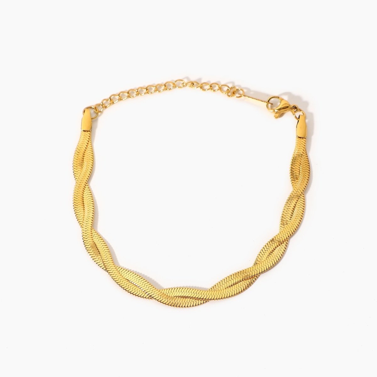 Pulseira Trançada Banho Ouro
