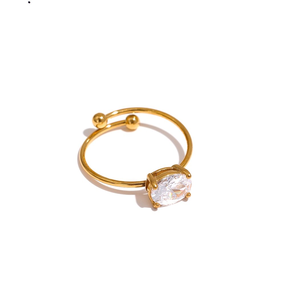 Anel Feminino Ajustável Zircônia Mazzani