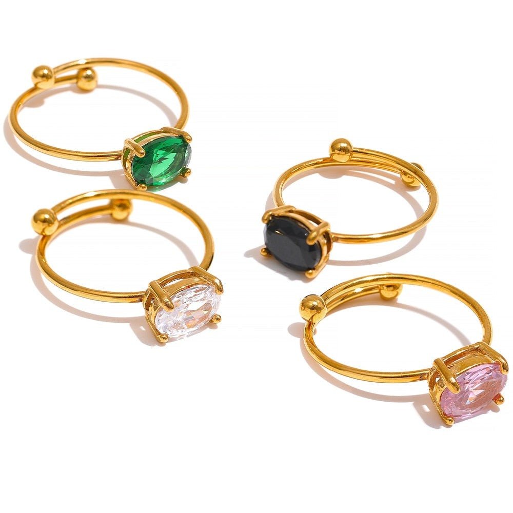 Anel Feminino Ajustável Zircônia Mazzani