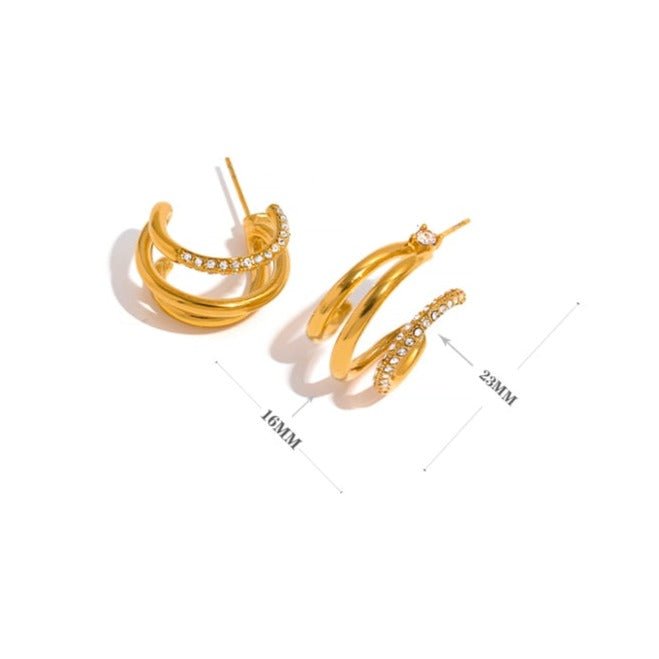Brinco Argola Aberta e Zircônia