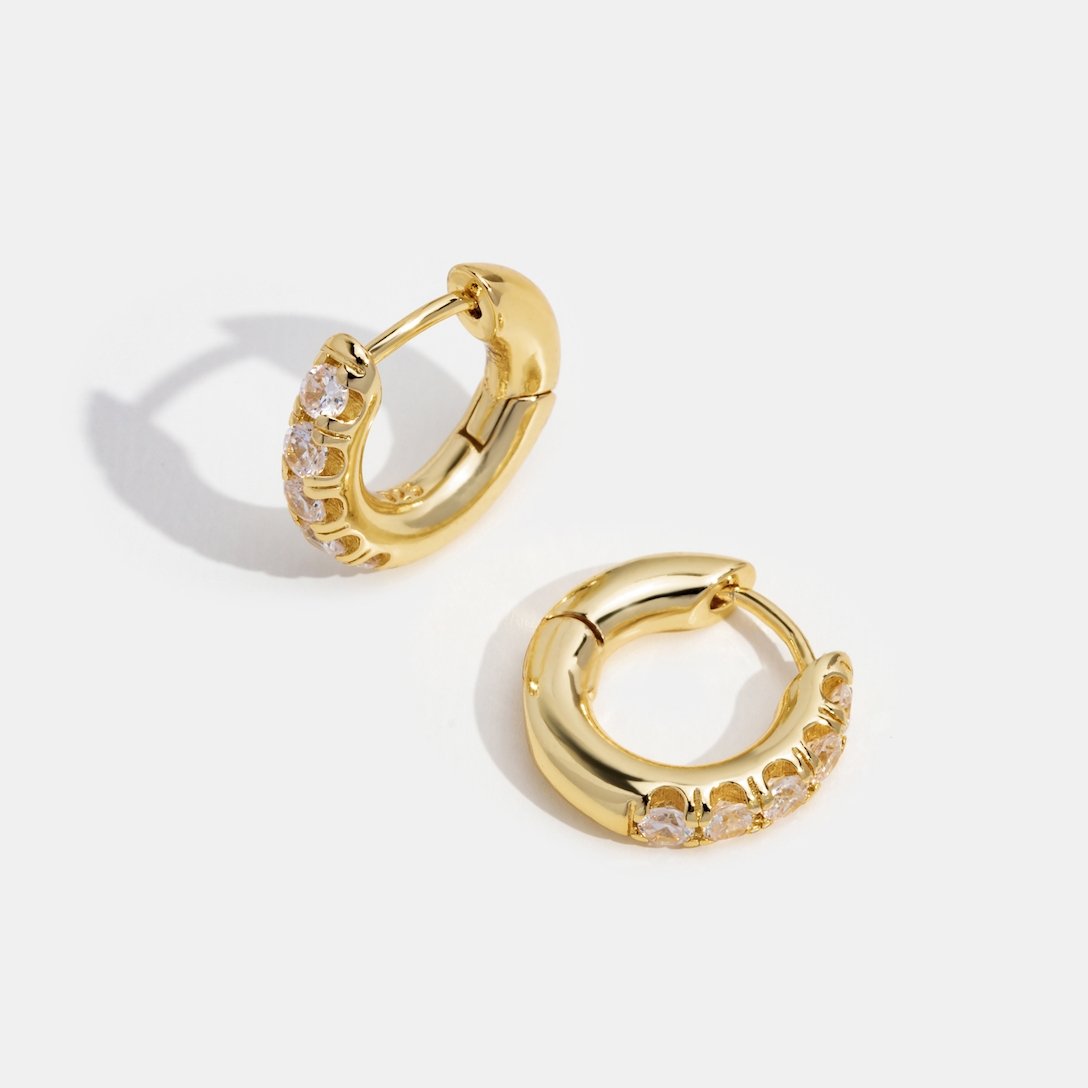 Brinco Argola Clássica Zircônia Banho Ouro 18k