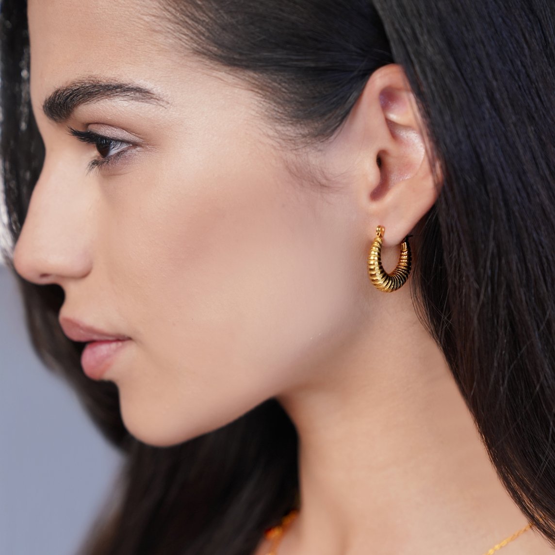 Brinco Argola Lacraia Fino Banhado Ouro 18k