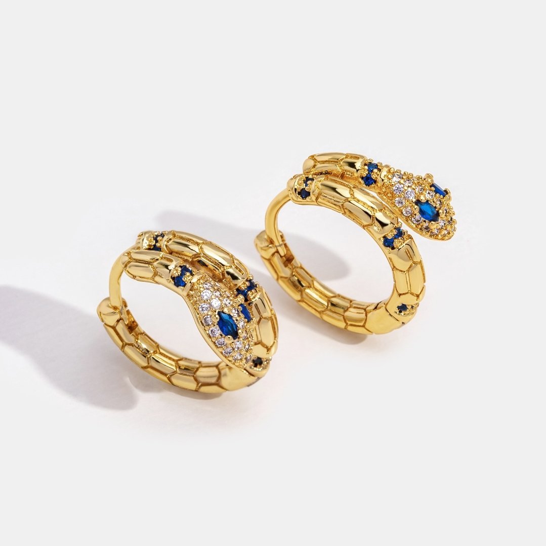 Brinco Argola Serpente Banho Ouro 18k