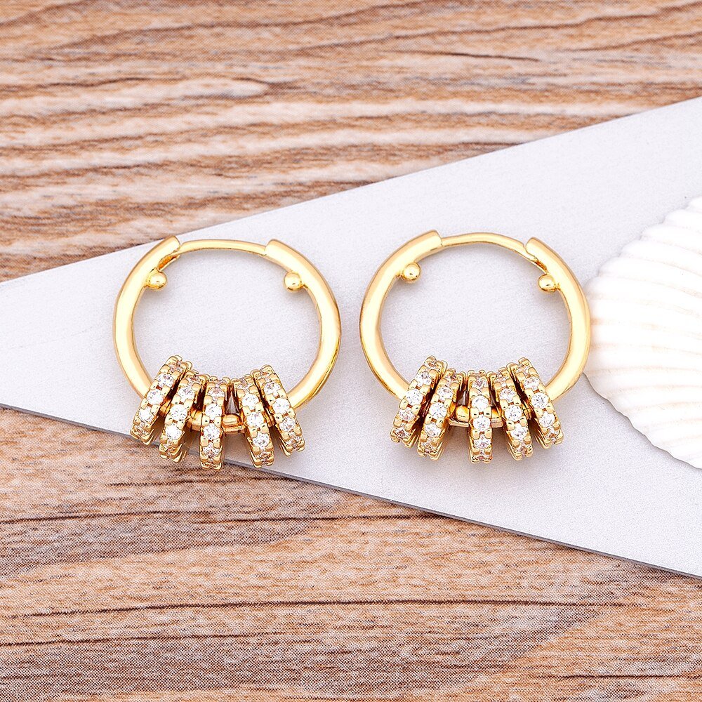 Brinco Argola Zircônia Banhado Ouro 18k