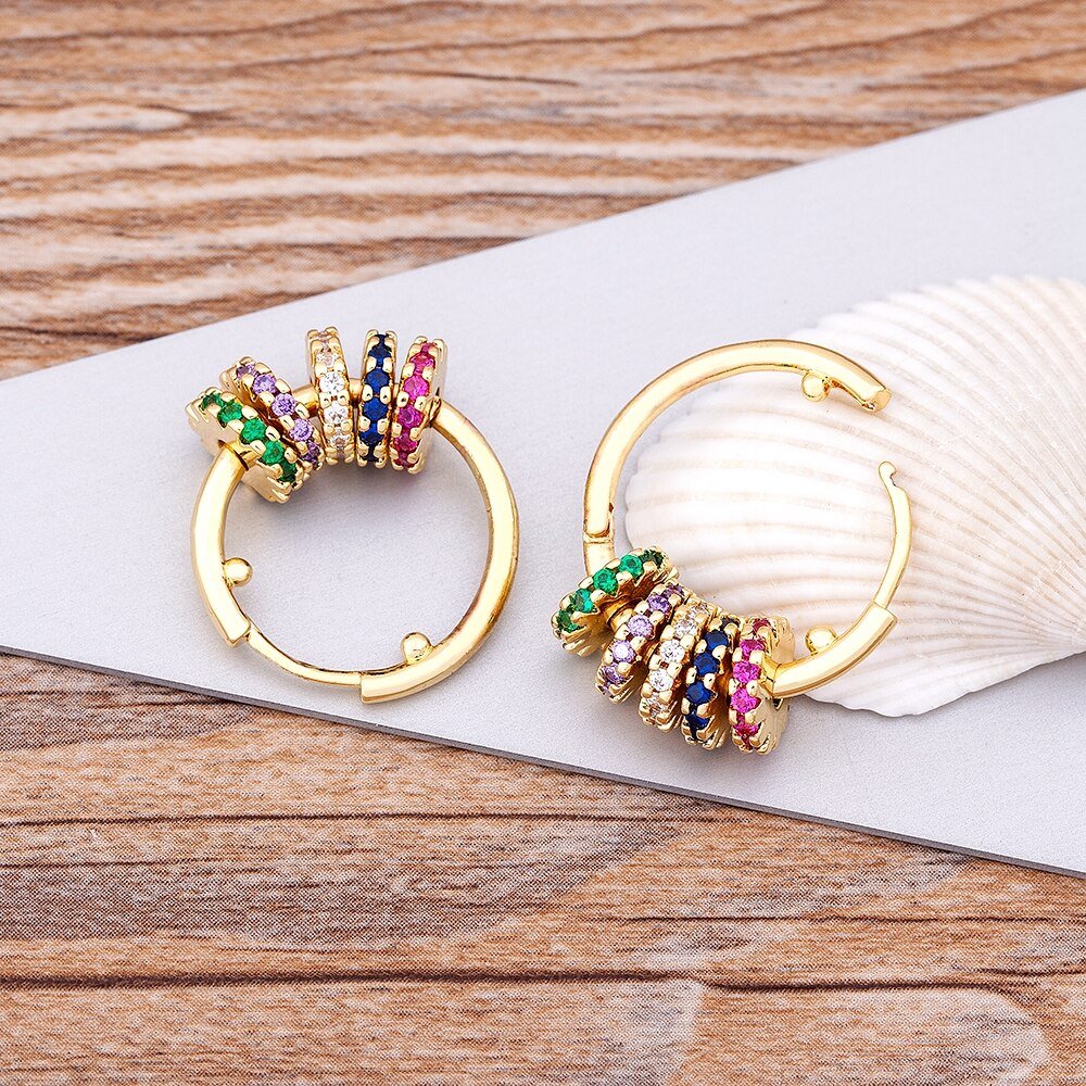 Brinco Argola Zircônia Banhado Ouro 18k