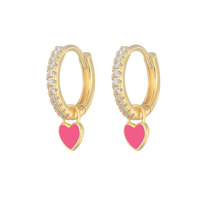 Brinco Argola Heart Banhado Ouro 18K