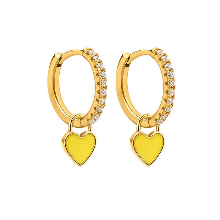 Brinco Argola Heart Banhado Ouro 18K