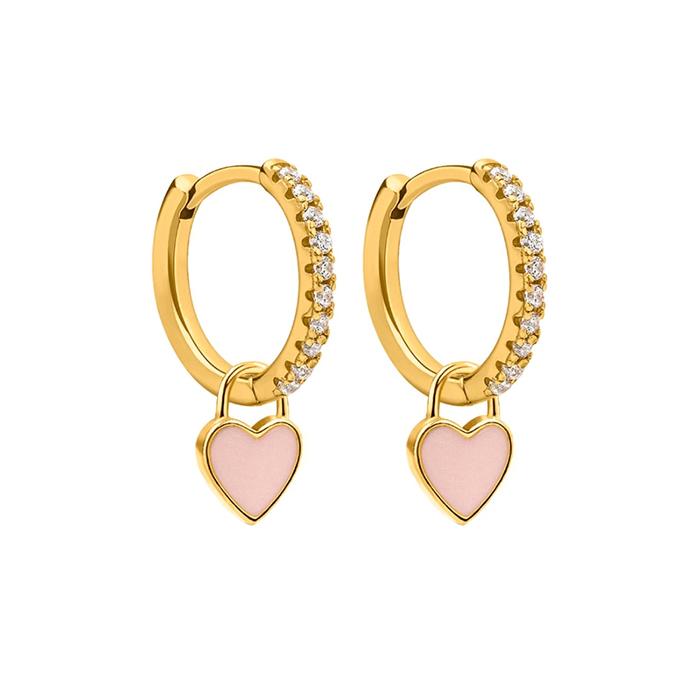 Brinco Argola Heart Banhado Ouro 18K