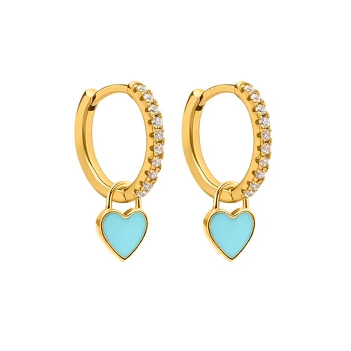 Brinco Argola Heart Banhado Ouro 18K