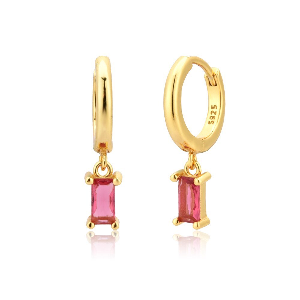 Brinco de Argola Safira Banhado Ouro 18K