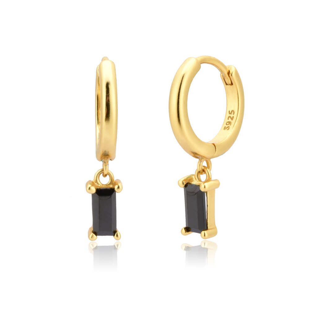 Brinco de Argola Safira Banhado Ouro 18K