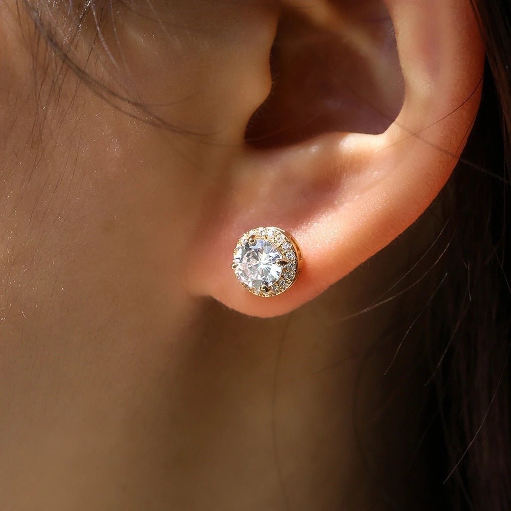 Brinco Cravejado de Zircônia Banhado a Ouro 18k