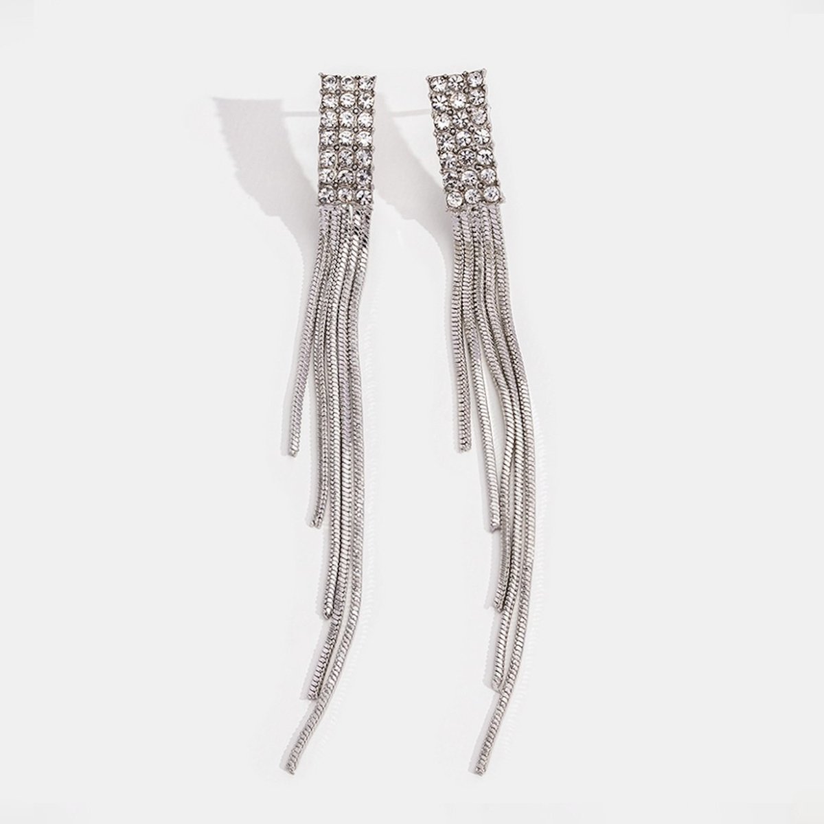 Brinco Longo Com Strass Banhado Ouro 18k