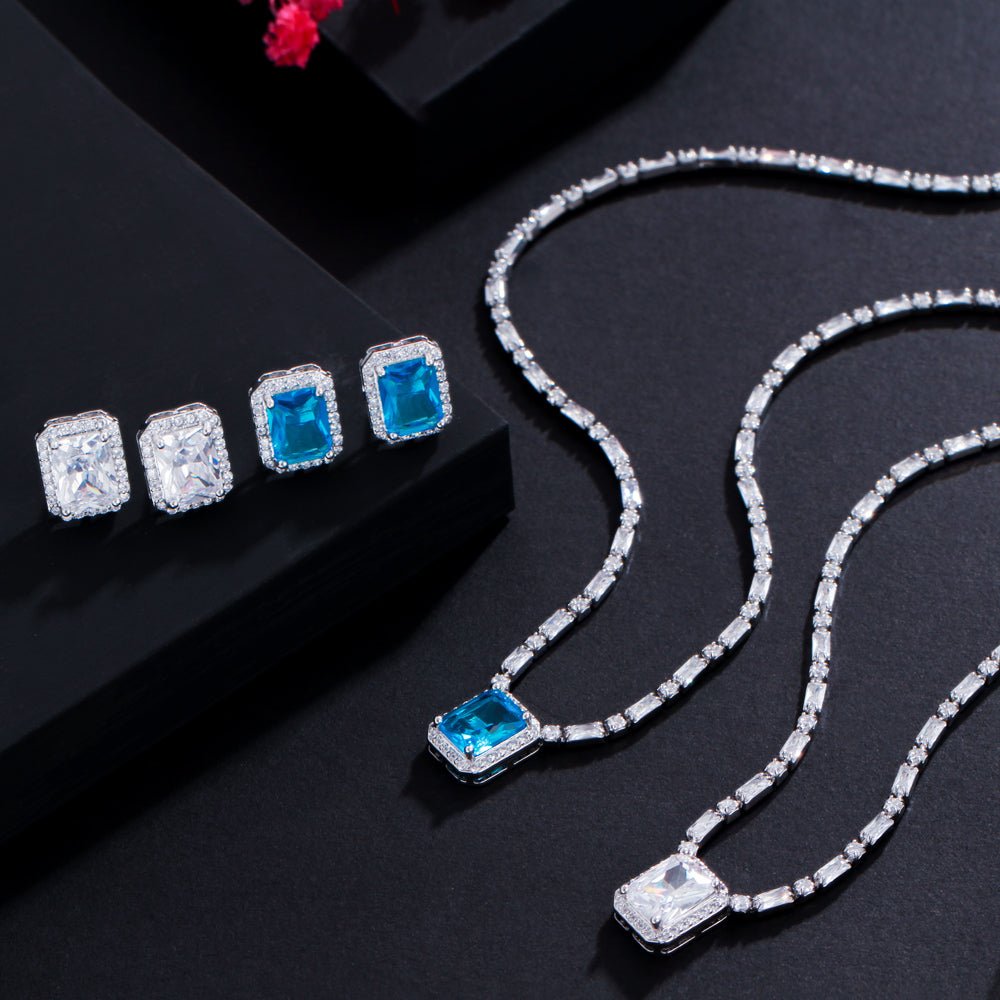Conjunto Colar e Brinco Deluxe Zircônia Cúbica