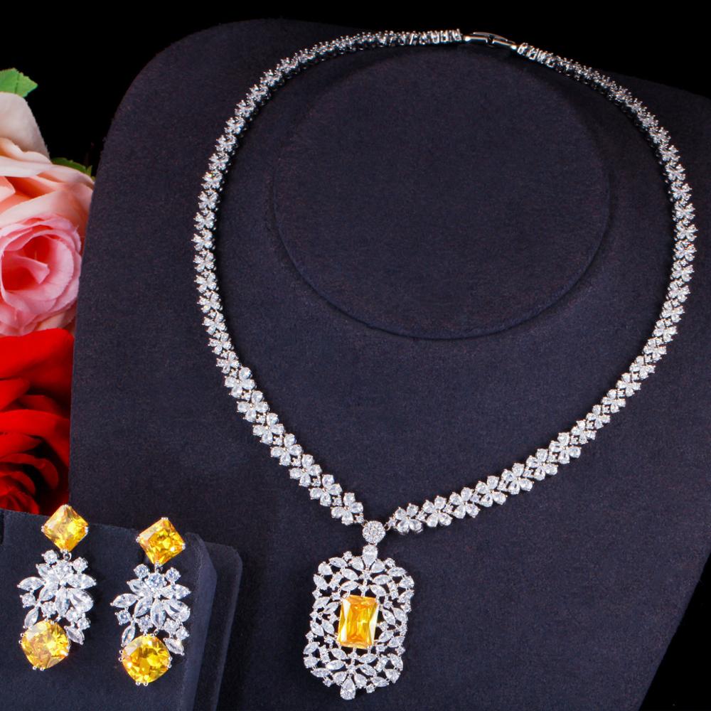 Conjunto Colar e Brinco Festa Cristais e Zircônia