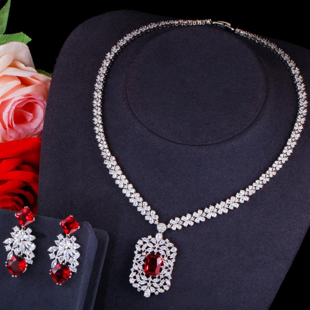 Conjunto Colar e Brinco Festa Cristais e Zircônia