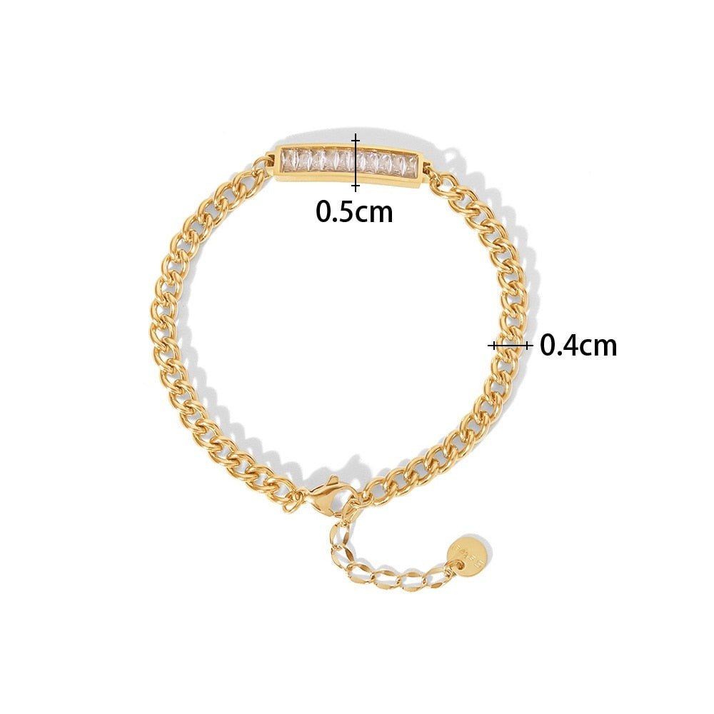 Pulseira Elo Groumet Pingente Zircônia