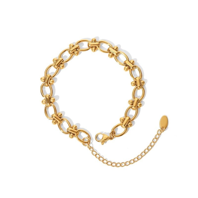 Pulseira Elos Misto Banho Ouro 18k