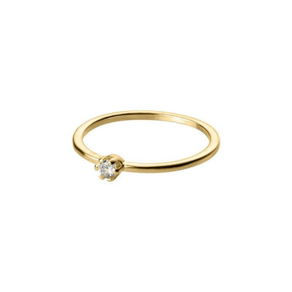 Anel Solitário Fino Banhado Ouro 18k