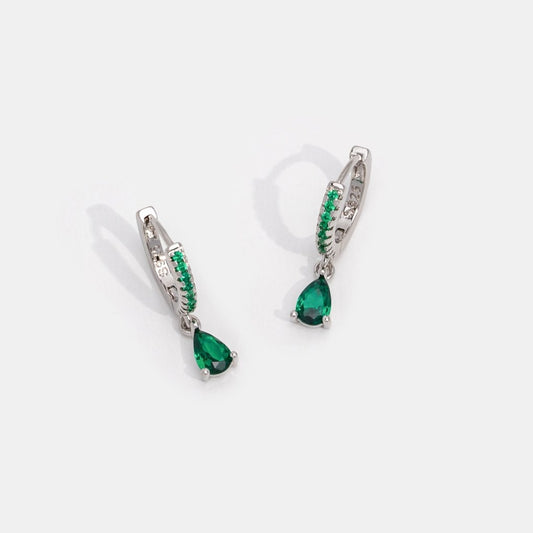 Brinco Argola Colors Verde Esmeralda Prata 925