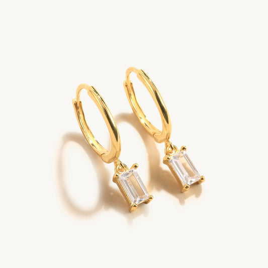 Brinco de Argola Safira Banhado Ouro 18K