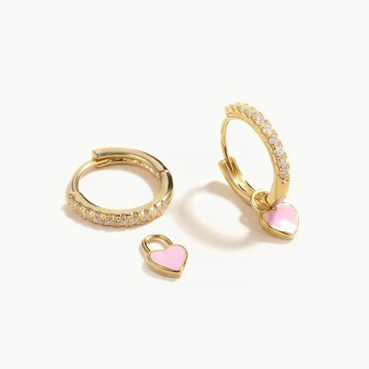 Brinco Argola Heart Banhado Ouro 18K