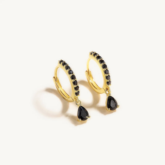 Brinco Argola Pedra Turquesa Banhado Ouro 18K