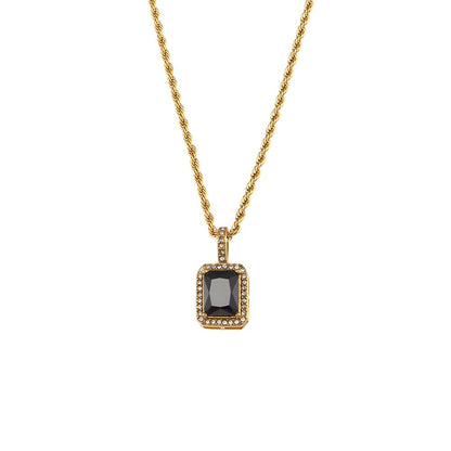 Colar Baiano Pedra Elegancy-preto