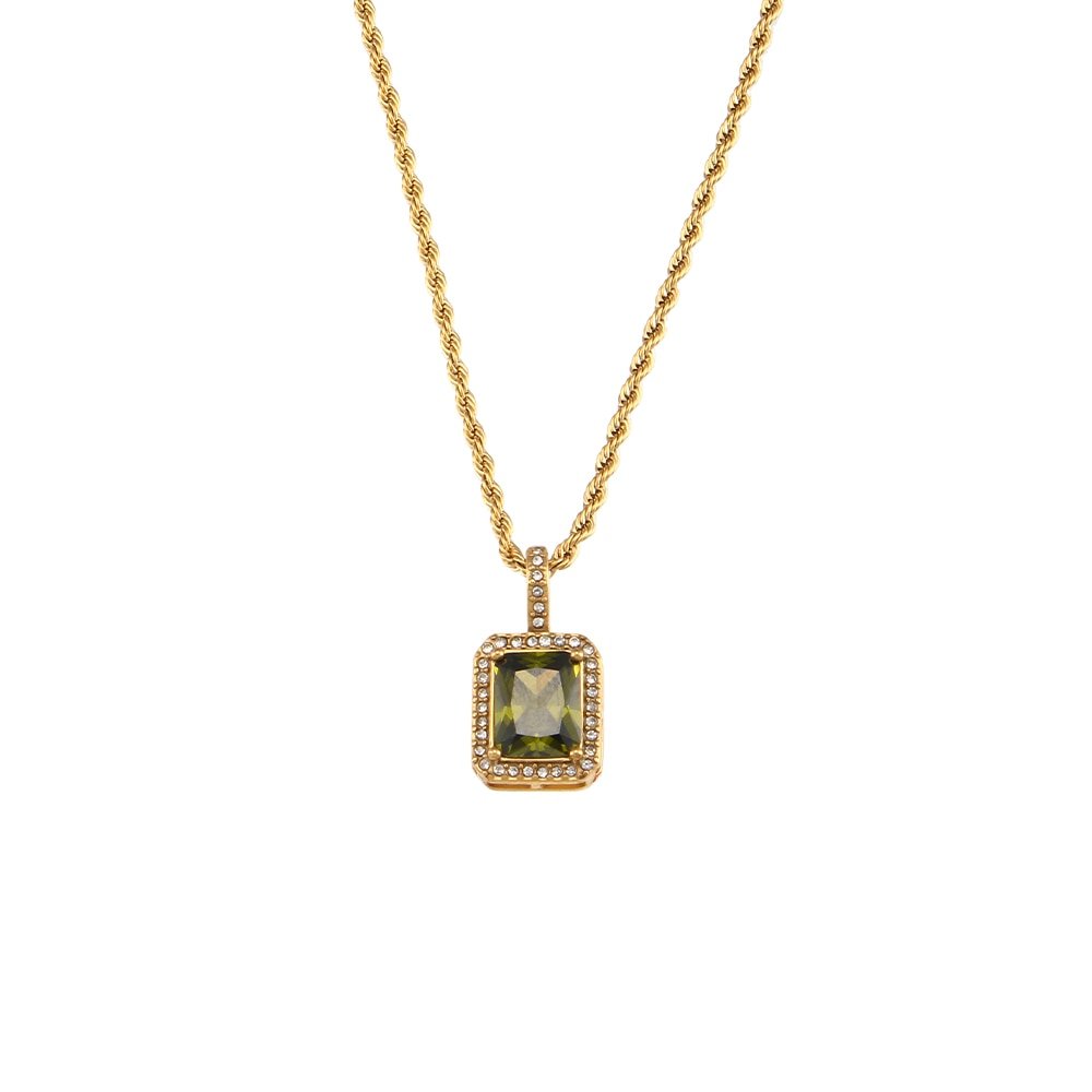 Colar Baiano Pedra Elegancy-verde
