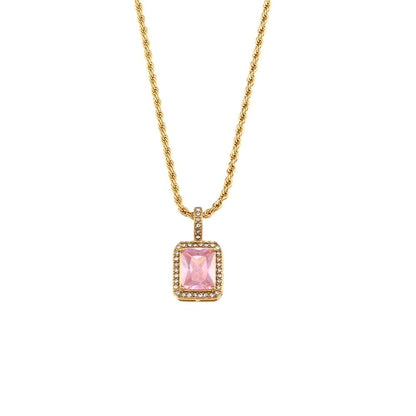 Colar Baiano Pedra Elegancy-rose