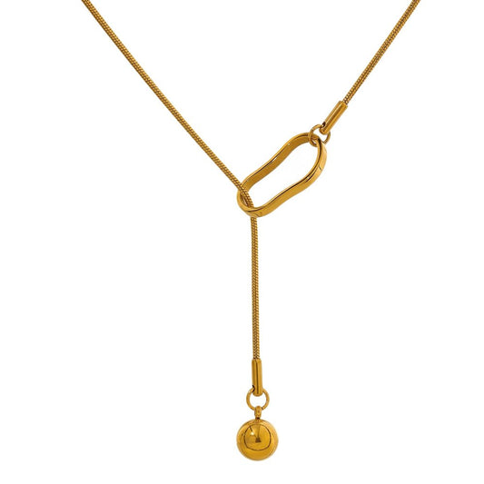 Colar Gravatinha Pingente Pérola Banho Ouro 18k